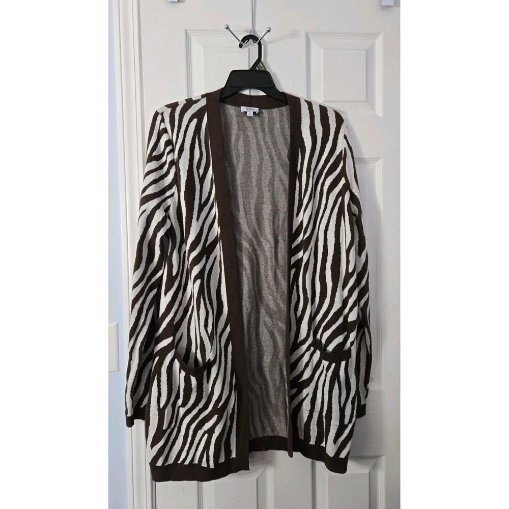 Kim Rogers Womans Long Sleeve Sweater Size XL Tiger Print